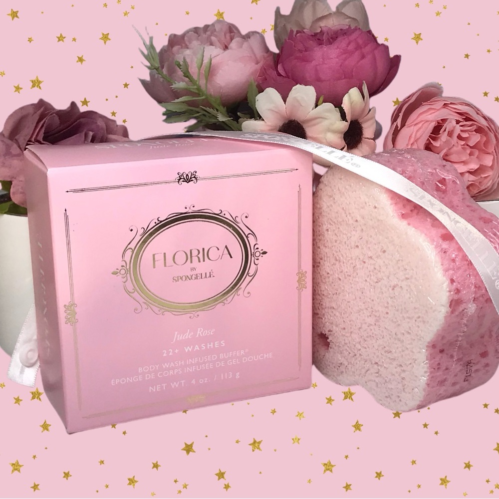 Spongelle Jude Rose FLORICA Body Buffer XXL Size, 113g *Brand new in Box!
